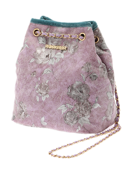 ベロアパイピングショルダーBAG(ブラック)