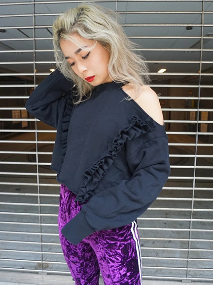 フリルショートTOP(ブラック)