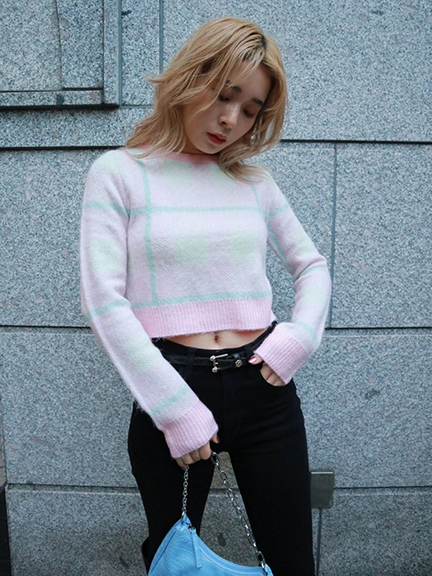 チェックショートニットTOP | クロッシング | トップス | FIG & VIPER ...