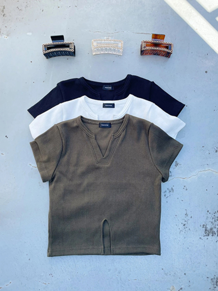 レペット リブ ショートトップス M 3color 】BASIC ショートリブニットトップス ／ BASIC SHORT