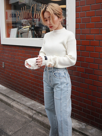 クロップドリブニットTOP | クロッシング | トップス | FIG