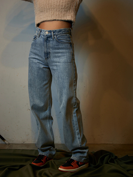 Basic straight denim pants2(ライトブルー)