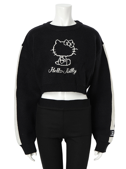 Hello Kitty ショートニットTOP(ブラック)